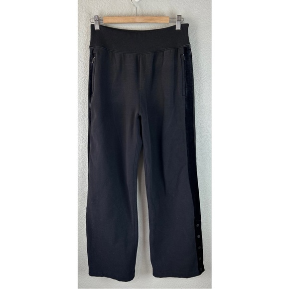 Athleta Retroplush Velvet Straight Leg Pant Black, size Small Petite/ SP - Picture 2 of 13